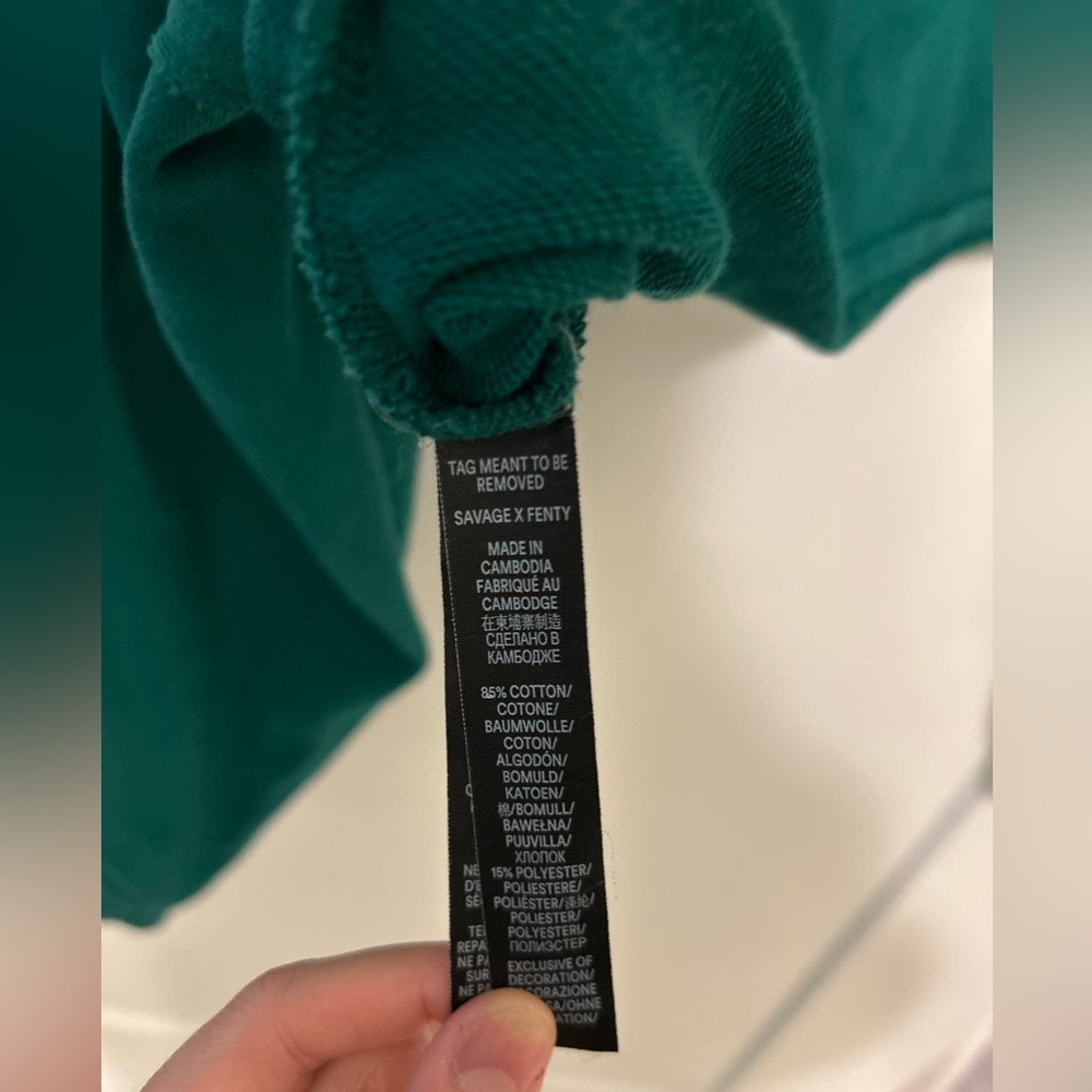 Savage x Fenty Green Cropped Sweatshirt - Picture 8 of 11